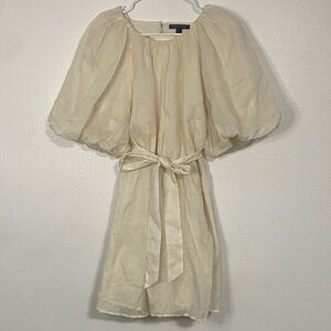 Banana Republic Light Beige Puff Sleeve Dress